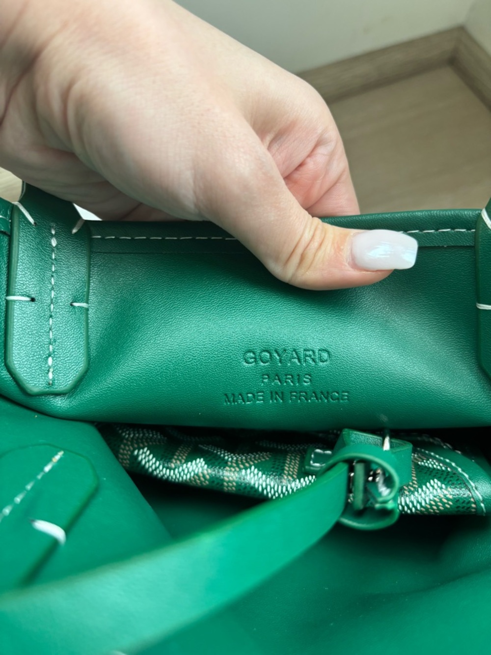 Designer Green Saint Louis Mini Tote in Forest Green - Picture 3 of 9